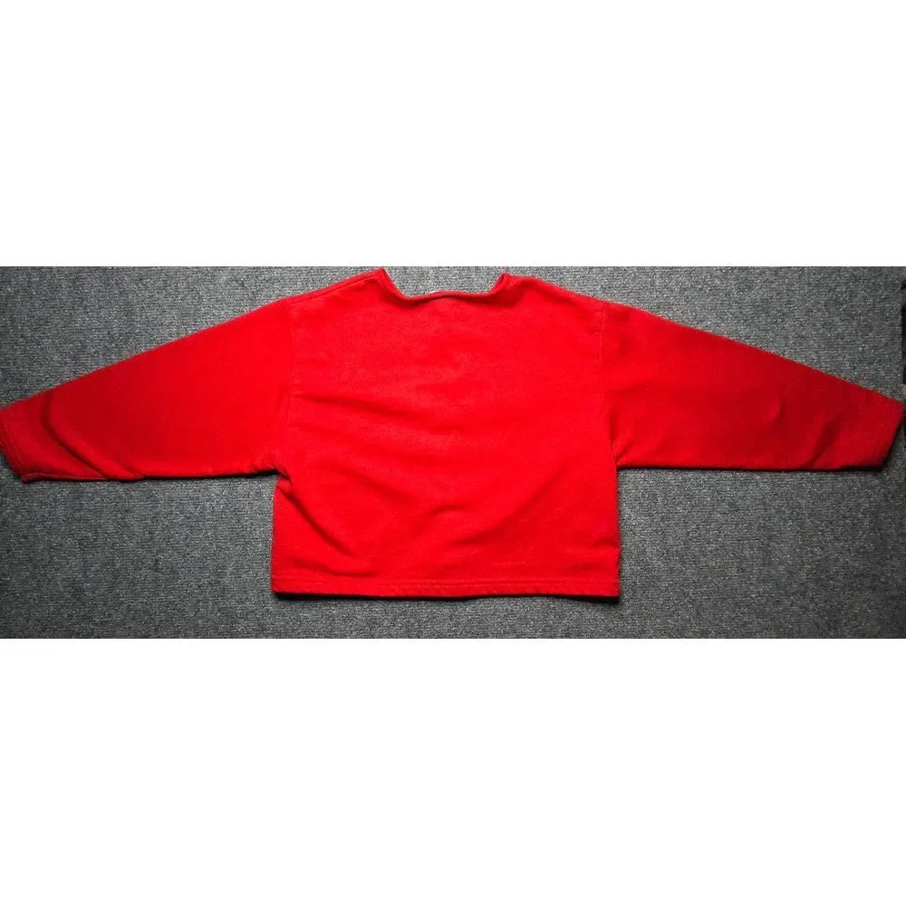 Vintage Oshkosh S Girls‎ Snap Button Cardigan Red Made In USA Custom Patch